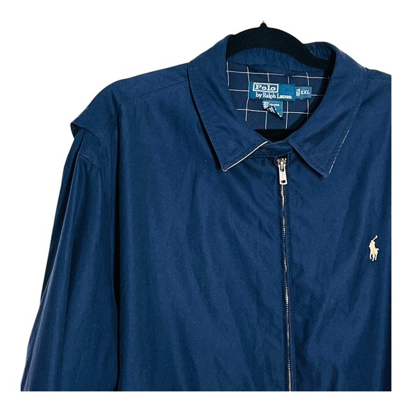 Polo Ralph Lauren XXL Blue Harrington Jacket Full Zip Windbreaker Coat Mens - Picture 2 of 7